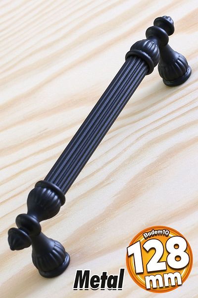 Badem10 Mâner Shah Mobilier Bucătărie Sertar Dulap Dulap Mânere Capac Mâner Mâner Negru (128MM-12.8CM) Metal