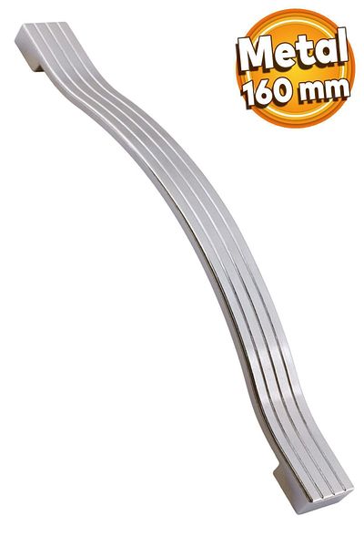 Badem10 Mobilier din metal din salcâm Sertar de bucătărie Ușă dulap mâner mâner cromat (160 MM-16,0 CM) mânere