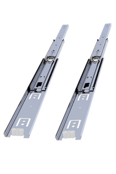 Badem10 Bilyalı Teleskopik Dolap Çekmece Rayı Metal En:4.3 Cm Boy:45 Cm