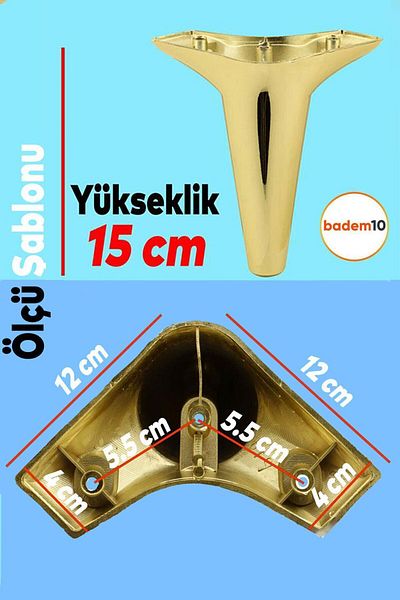 Badem10 Aspen Mobilier de lux Canapea Fotoliu Unitate TV Baza Canapea Rabatabilă Picior Picior 15 Cm Picior Aur