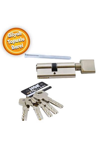 Badem10 Hok Bb68t Knob Cylinder Barrel Lock Door Safety Security 68 Mm With 5 Keys