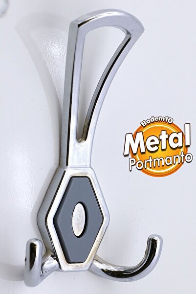 Badem10 Mali Portmanto Fortmanto Vestiyer Duvar Dolap Elbise Askısı Krom Meta...