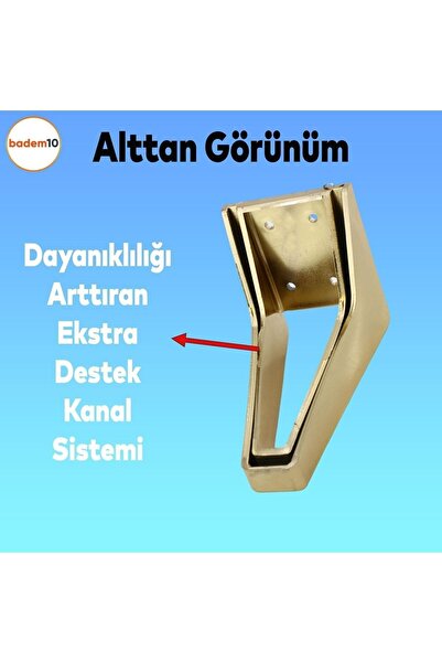 Badem10 Penta Mobilier de lux Canapea Masuta de cafea Unitate TV Fotel Picior 15 Cm Aur Aur Baza Picioare