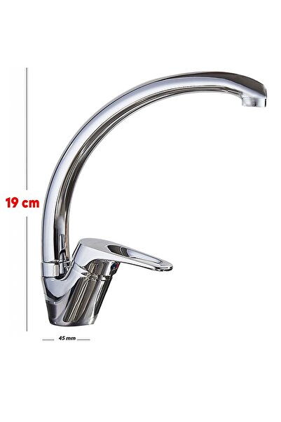 Badem10 Kuğu Mix Bathroom Sink Faucet Eyve Hot Cold Double Water Inlet Fountain Faucet 19 cm