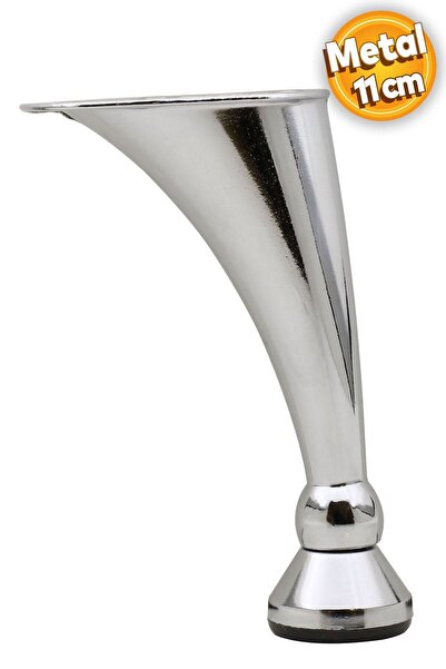 Badem10 Mobilya Sehpa Puf Zigon Metal Ayağı Ayarlanabilir Krom Ayakları 11 Cm