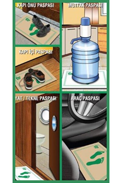 basbas Kaydırmaz, Su Emici Ve Doğa Dostu Kapı Içi, Mutfak, Araç Ve Yat / Tekne Ayak Kağıt Paspası | 25 Adet