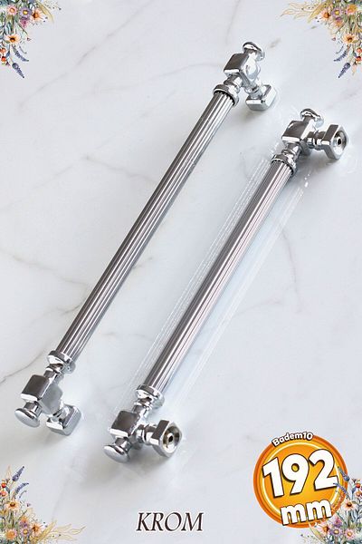 Badem10 Talas Chrome Striped Metal Handle Handle 192 mm Furniture Kitchen Drawer Cabinet Cabinet Handles Handle