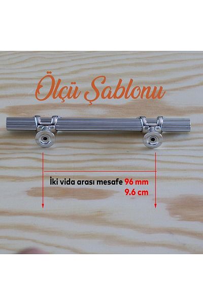 Badem10 Emir (Premium) Chrome 96 mm - 9.6 cm Metal Furniture Kitchen Drawer Cabinet Cabinet Handles Handle Handle