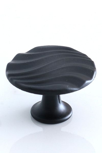 Badem10 Wave Button Mâner negru mat Mobilier Bucătărie Sertar Dulap Dulap Mânere Capac Mâner Mâner Metal