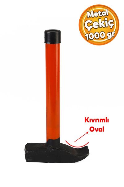 Badem10 Kamyoncu Çekici Metal Saplı Eğimli Kıvrımlı Çekiç 27 cm 1 kg 1000 Gr