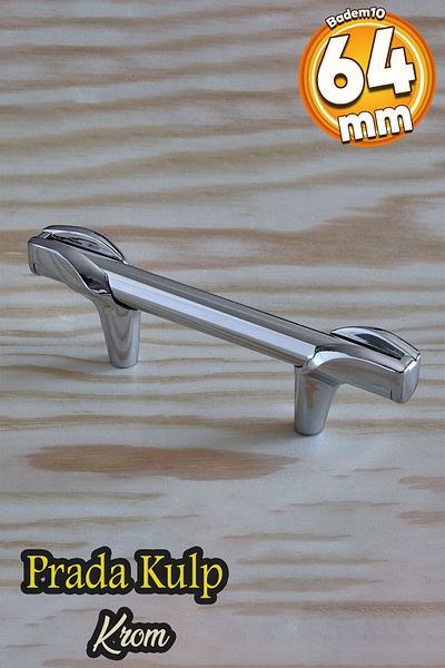 Badem10 Prade 64 mm Chrome Metal Handle Furniture Kitchen Drawer Door Cabinet Handles Handle Cabinet Handle