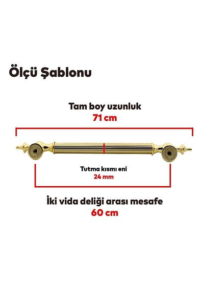 Badem10 Mâner de tragere pentru ușă glisantă Çukurca Mâner de prindere Mâner de ușă din oțel Mâner de ușă exterior Gol Aur 60 Cm
