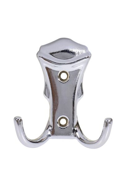 Badem10 Portmanto Vestiyer Duvar Dolap Elbise Mobilya Kapı Askısı Askılığı Krom Metal