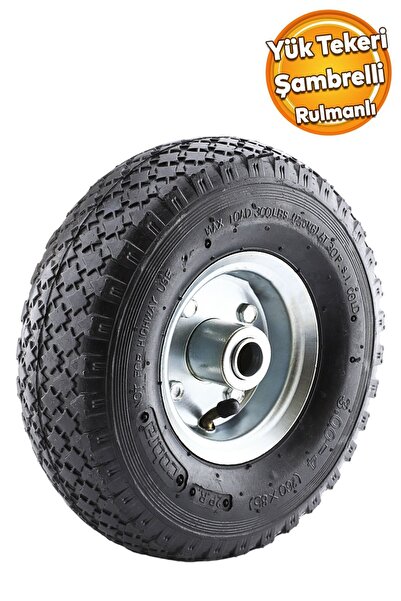Badem10 El Arabası Yük Taşıma Tekeri Siboplu Bilyeli Rulmanlı Havalı Dublex 2...
