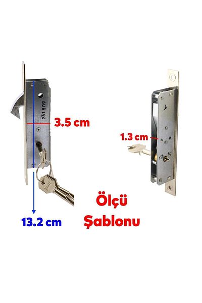 Badem10 قفل الباب المنزلق الأساسي 201/F قفل الباب المنزلق سلندر نيكل 3 مفاتيح مع مرآة