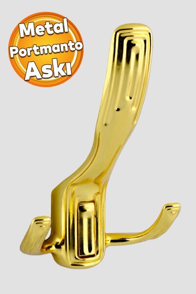 Badem10 Portmanto Vestiyer Duvar Dolap Elbise Askısı Gold Metal Mobilya Kapı ...