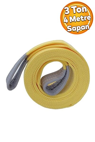 Badem10 Sapan Polyester Spanzet 3 Ton 4 Metre Sarı Sağlam Yük Kaldırma Taşıma İndirme Halat