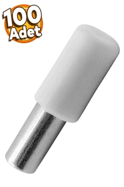 Badem10 Raf Pimi Plastik Başlı Cam Tutucu Çivisi Mobilya Dolap Pimi Beyaz (10...