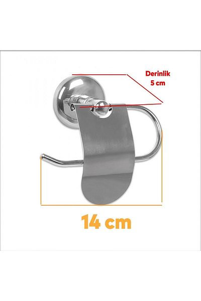 Badem10 WC Paper Stand Toilet Paper Holder Apparatus with Cover Stainless Metal Sturdy Quality Chrome