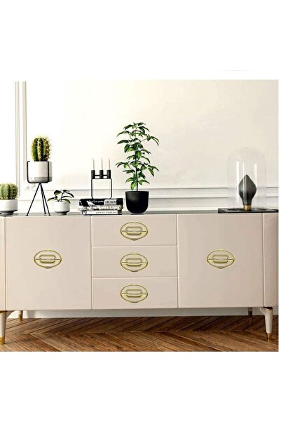 Badem10 (Bert Plastic) Large Zümre Kitchen Drawer Door Cabinet Kulup 32 mm Blue Handles