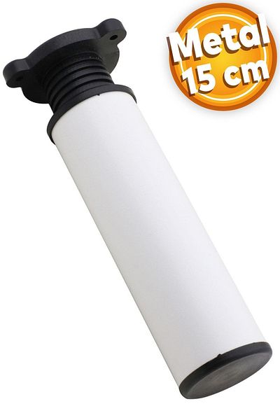 Badem10 Canapea de mobilier metalic cu picioare albe de 15 cm - scaun reglabil și picior de ridicare