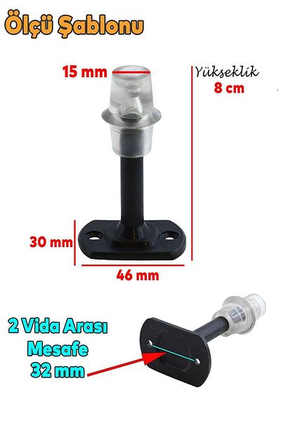 Badem10 5 Pcs Black Silicone Door Handle Stopper - 8 cm Plastic Mat Holder