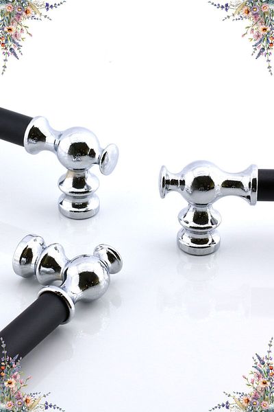 Badem10 Arya (PREMIUM) 192 mm crom negru metal mobilier bucătărie sertar capac dulap dulap 192 mm mâner mâner