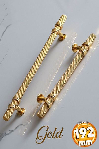Badem10 Gold Gold Burç Premium 192 cm Sertar Bucătărie Dulap Dulap din Metal