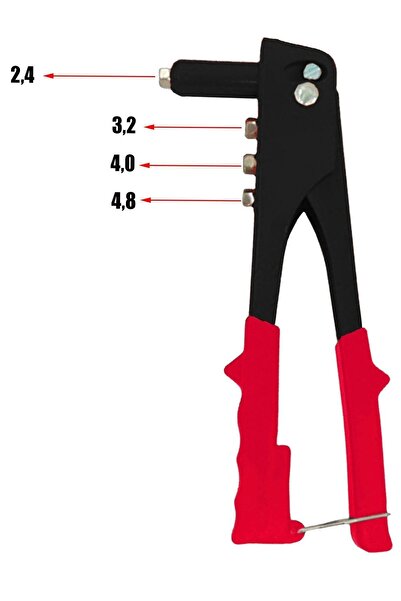 Badem10 Perçin Tabancası 9,5" Profesyonel Pop Çelik Perçin Tabancası 24 Cm