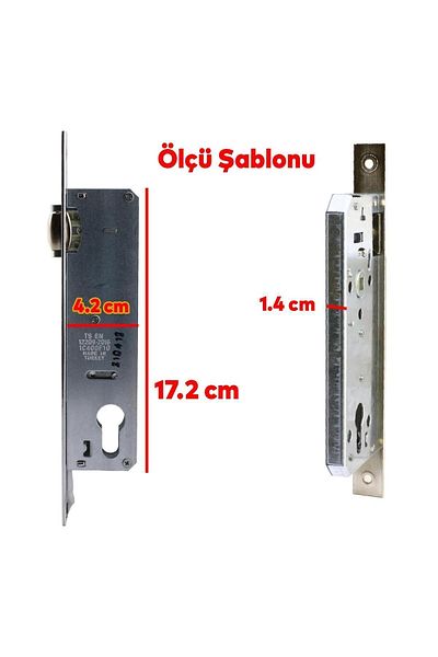 Badem10 Kale Kapı PVC Door Steel Wooden Door Mortise Lock Body Lock Body with Cylinder Yale Roller 30 mm