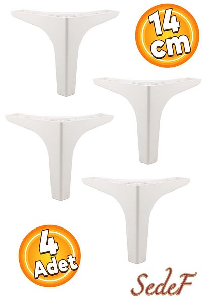 Badem10 Canapea Mobilier De Lux 4 Buc Perla Albă - 14 Cm Picior Fotoliu