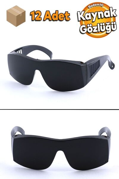 Badem10 Welder Work Security Safety Protective Goggle Dust Glasses Proof Glasses Black 12 Pcs