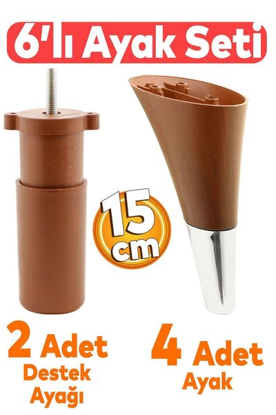 Badem10 Clara 6'lı Set Mobilya Koltuk Kanepe Baza Yatak Tv Ünite Destek Ayağı...