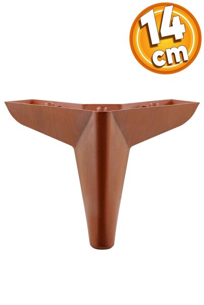 Badem10 Napoli Lüks Mobilya Kanepe Puf Koltuk Ayağı 14 Cm Kahverengi Ahşap De...