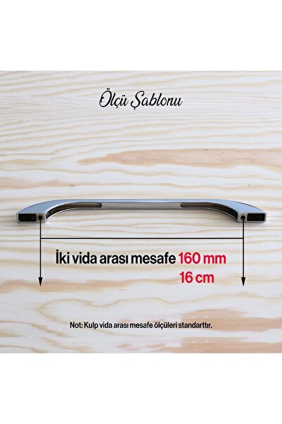 Badem10 Meriç Kulp Mobilya Mutfak Çekmece Dolabı Dolap Kulpları Kapak Kulpu Kulbu Krom Renk 160 Mm Metal