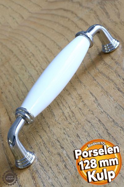 Badem10 Rose PREMIUM Porțelan Alb Bucătărie Sertar Dulap Dulap Mânere Uși Mobilier 128 Mm