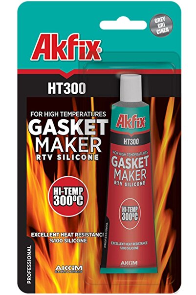 Akfix Ht 300 Silikon Yüksek Isıya Dayanıklı Tüp Silikon Conta Kırmızı 300°c 50ml