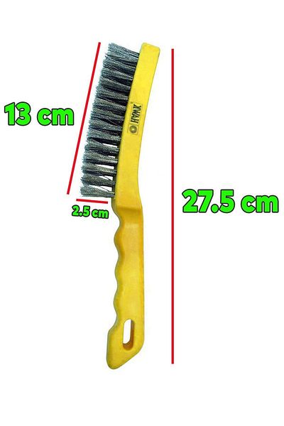 Badem10 Plastic Handle Wire Galvanized Wire Brush Dirt Rust Cleaning Brush 27.5 Cm