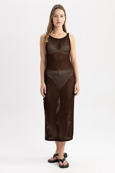 DeFacto Fall In Love Strick-Strandkleid mit regulärer Passform