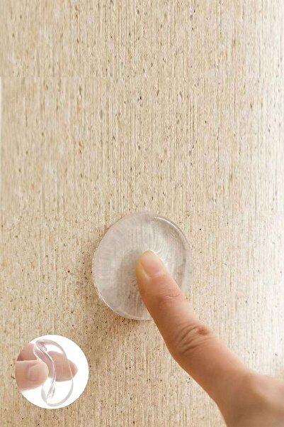 Badem10 Yapışkanlı Cam Tutucu Şeffaf 10 Mm 50'li Mobilya Raf Ses Tutucu