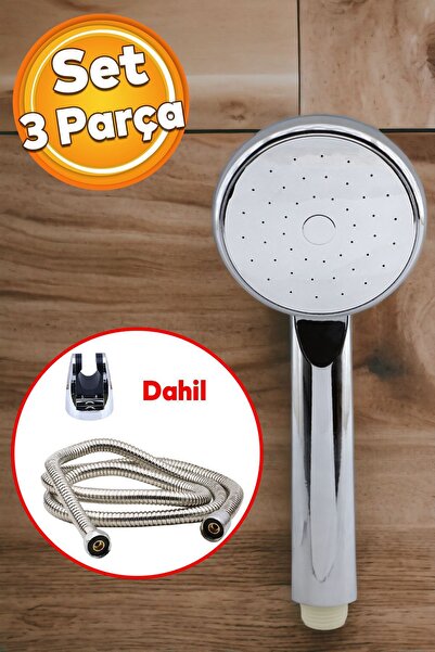 Badem10 Duş Seti Fişkiye Banyo Duş Başlığı Set Fiskiyesi Telefonu Yuvarlak Kl...