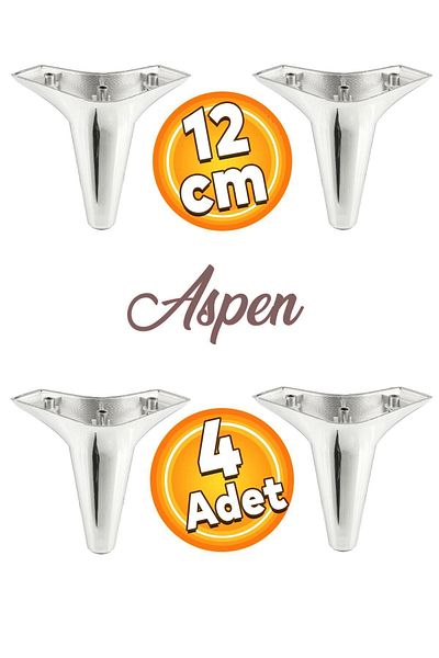 Badem10 Aspen Luxury Furniture Sofa Armchair Tv Unit Plinth Leg Feet 12 cm Chrome Leg (4 Pcs)