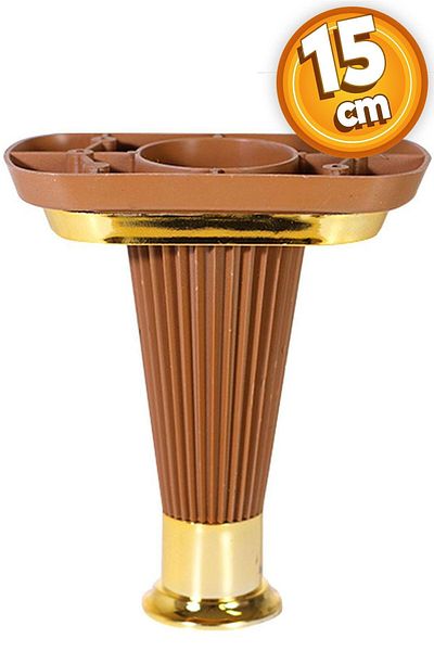 Badem10 Mobila Canapea Puf Masuta de cafea Picioare Fotoliu 15 Cm Cappuccino Aur Picioare Baza