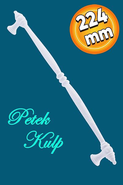 Badem10 Mâner metalic alb de 224 mm Club - Mâner pentru capac sertar bucătărie tip fagure