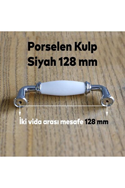 Badem10 Rose Premium Porcelain White Kitchen Drawer Cabinet Cupboard Door Handles Mmobilya 128 mm