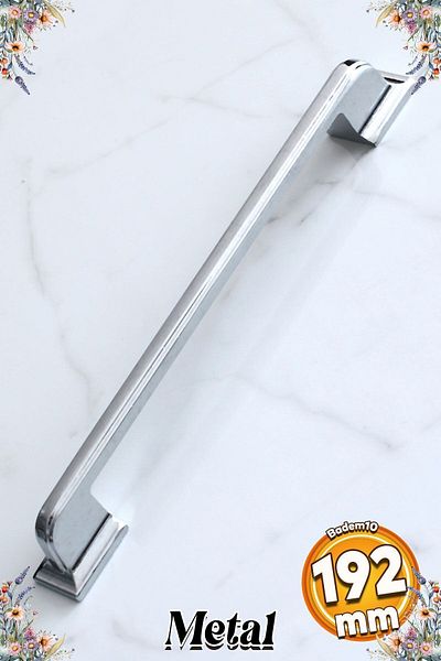 Badem10 Ocean Handle 192 mm Chrome Metal Furniture Kitchen Drawer Cabinet Cabinet Door Handle