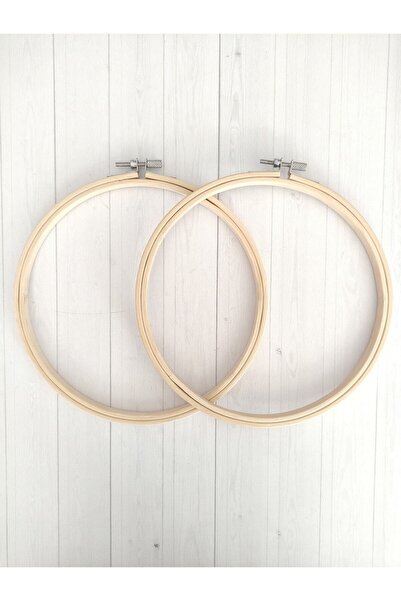 HOBİKİDS طقم بكرة لولبية خشبية مقاس 21 سم مكون من قطعتين؛ إيتامين، لكمة، بكرة تطريز