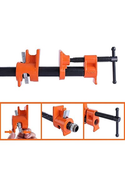 Badem10 Tezgah Boru Kelepçesi Kıskaç Ayarlanabilir Mengene Boru Tipi İşkence 1/2 Inç