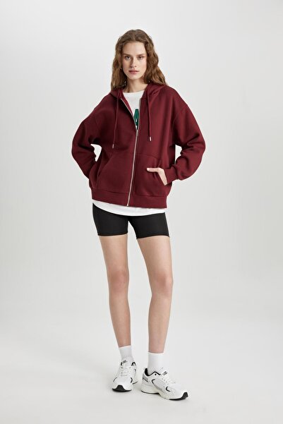 DeFacto Relax Fit Kapüşonlu Fermuarlı Sweatshirt Tycechh3bn170359304698658