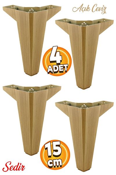 Badem10 Canapea de lux Unitate TV cu model - Picioare de bază din nuc de 15 cm (4 buc.)